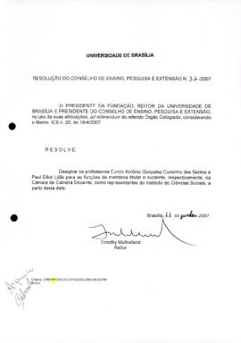 Resolução do Conselho de Ensino, Pesquisa e Extensão nº 0032/2007