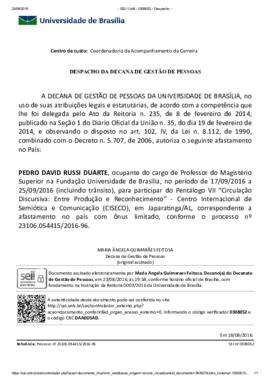 Despacho da Decana de Gestão de Pessoas (2016-08-18)