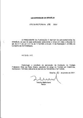Ato da Reitoria nº 0069/2007
