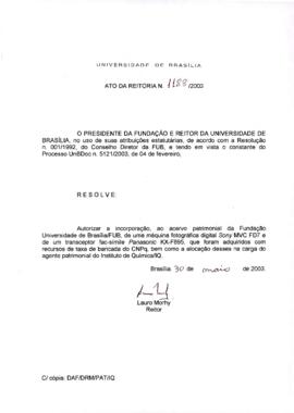 Ato da Reitoria nº 1188/2003