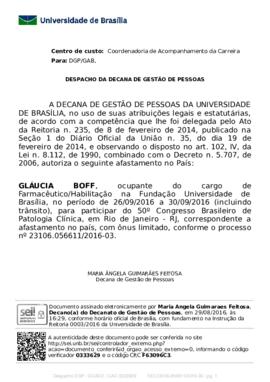 Despacho da Decana de Gestão de Pessoal (2016-08-29)